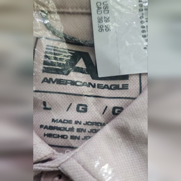 American Eagle Outfitters Pink Training Polo Moisture Wick Antimicrobial LARGE - Picture 3 of 6
